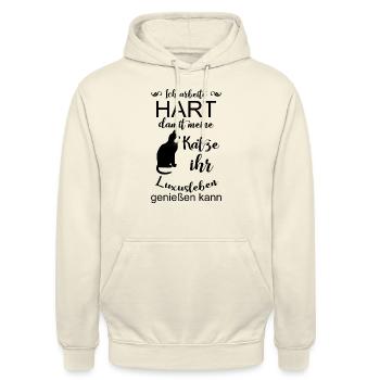 Cat, Cats - Unisex Hoodie - vanilla - Front - Alina (178cm) & Michal (187cm)