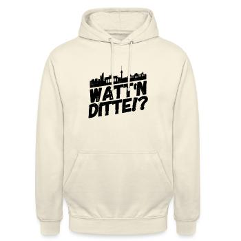 Berlin Berliner Lustige Sprüche Mundart Ditte - Unisex Hoodie - Vanille-Milchshake - Vorne - Alina (178cm) & Michal (187cm)