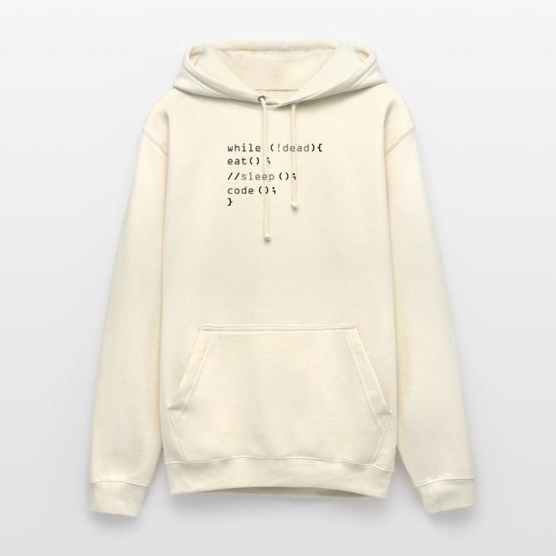 While Not Dead Eat Sleep Code Programmer Hacker Unisex Hoodie