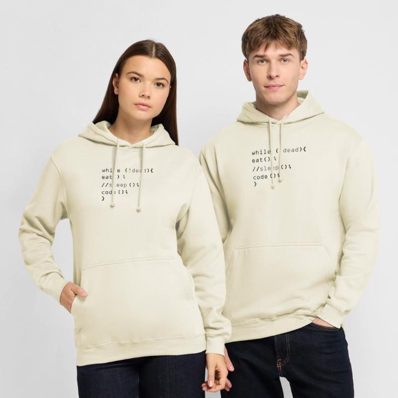 While Not Dead Eat Sleep Code Programmer Hacker Unisex Hoodie