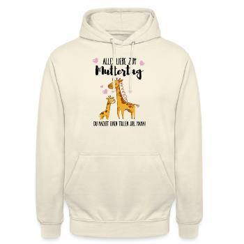 Alles Liebe zum Muttertag - Unisex Hoodie - Vanille-Milchshake - Vorne - Alina (178cm) & Michal (187cm)