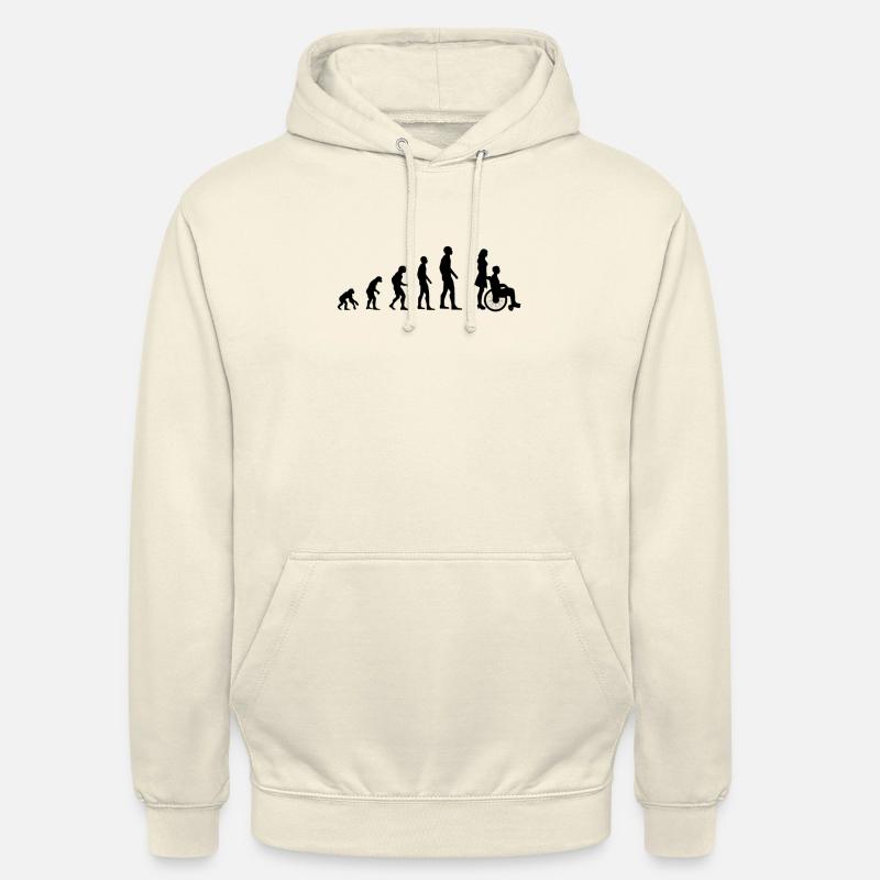 Handicap d'évolution humaine en fauteuil roulant - Sweat-shirt à capuche unisexe - vanille