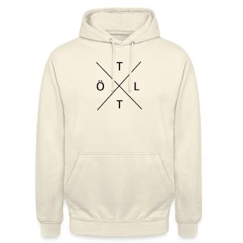 Tölt Cross Bright - Unisex Hoodie - Vanille-Milchshake - Vorne - Alina (178cm) & Michal (187cm)