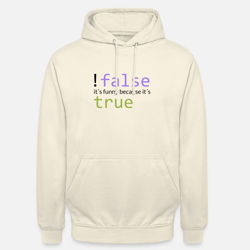 !false == true (dunkel) - Unisex Hoodie - Vanille-Milchshake