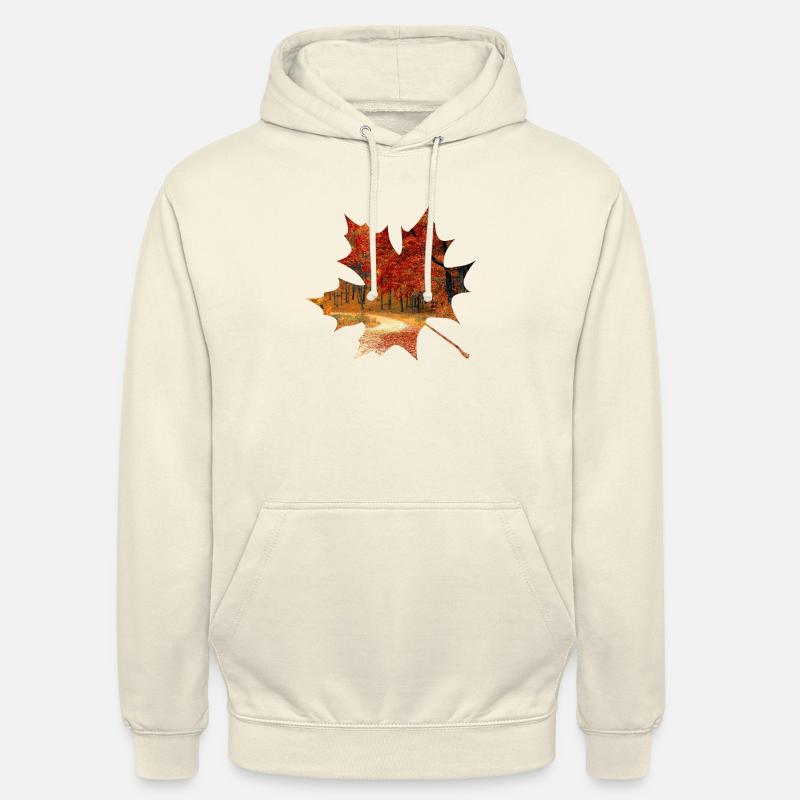 Feuillage de forêt de feuille d'érable automne - Sweat-shirt à capuche unisexe - vanille