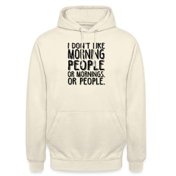 Spruch - Unisex Hoodie - Vanille-Milchshake - Vorne - Alina (178cm) & Michal (187cm)