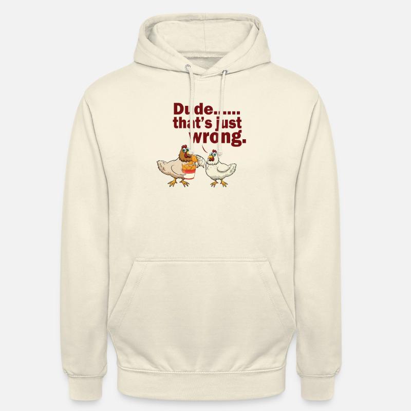 DUDE THAT’S JUST WRONG - Sweat-shirt à capuche unisexe - vanille