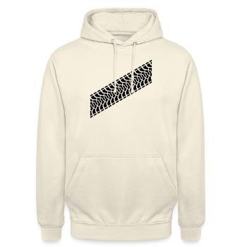 Tire footprint, tire gauge, tire tread (Diagonal) - Unisex Hoodie - vanilla - Front - Alina (178cm) & Michal (187cm)