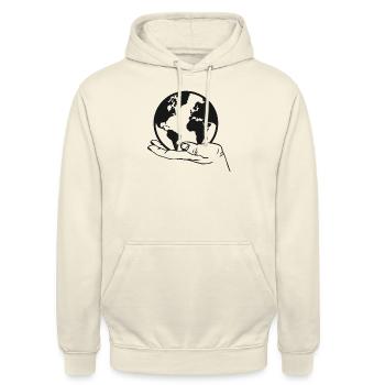 Erde - Unisex Hoodie - Vanille-Milchshake - Vorne - Alina (178cm) & Michal (187cm)