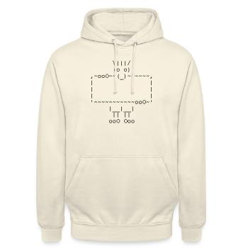 ascii art: troll + your text - Sweat-shirt à capuche unisexe - vanille - Devant - Alina (178cm) & Michal (187cm)