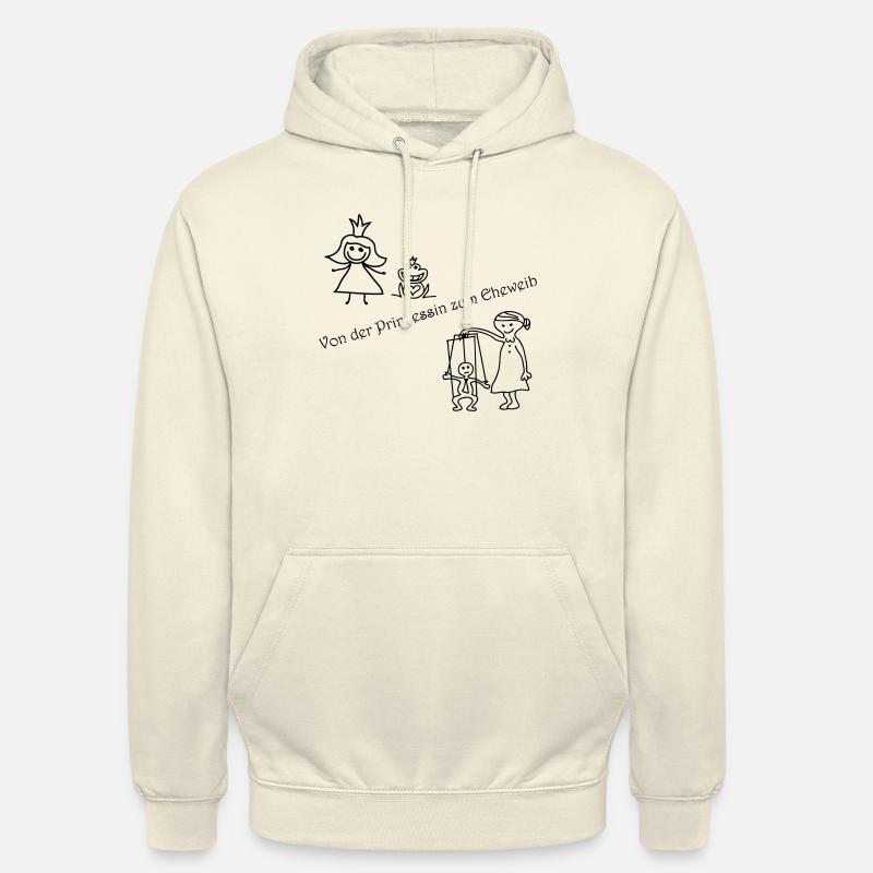 De princesse à épouse - Sweat-shirt à capuche unisexe - vanille
