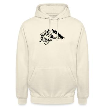 Allgäu Berge - Unisex Hoodie - Vanille-Milchshake - Vorne - Alina (178cm) & Michal (187cm)
