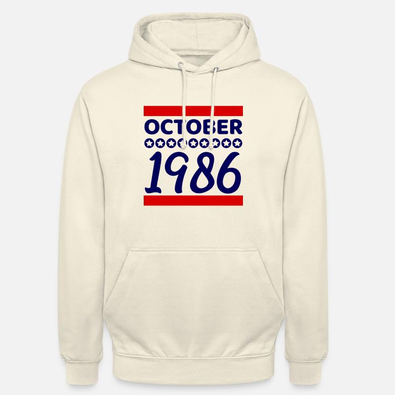 Anniversaire présent octobre 1986 - Sweat-shirt à capuche unisexe - vanille