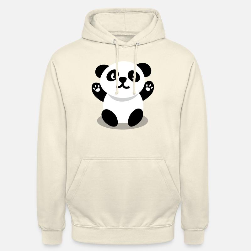 Dessin animé panda heureux - Sweat-shirt à capuche unisexe - vanille