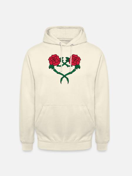 Rose Flower Heart 2 3c - Unisex Hoodie - vanilla