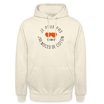 Noces de coton - Sweat-shirt à capuche unisexe - vanille - Devant - Alina (178cm) & Michal (187cm)