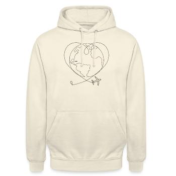 Reise - Unisex Hoodie - Vanille-Milchshake - Vorne - Alina (178cm) & Michal (187cm)