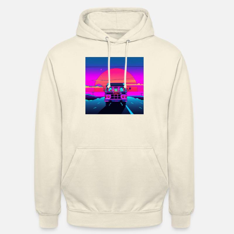 Van 80s Synthwave Sunset Miami - Unisex Hoodie - Vanille-Milchshake