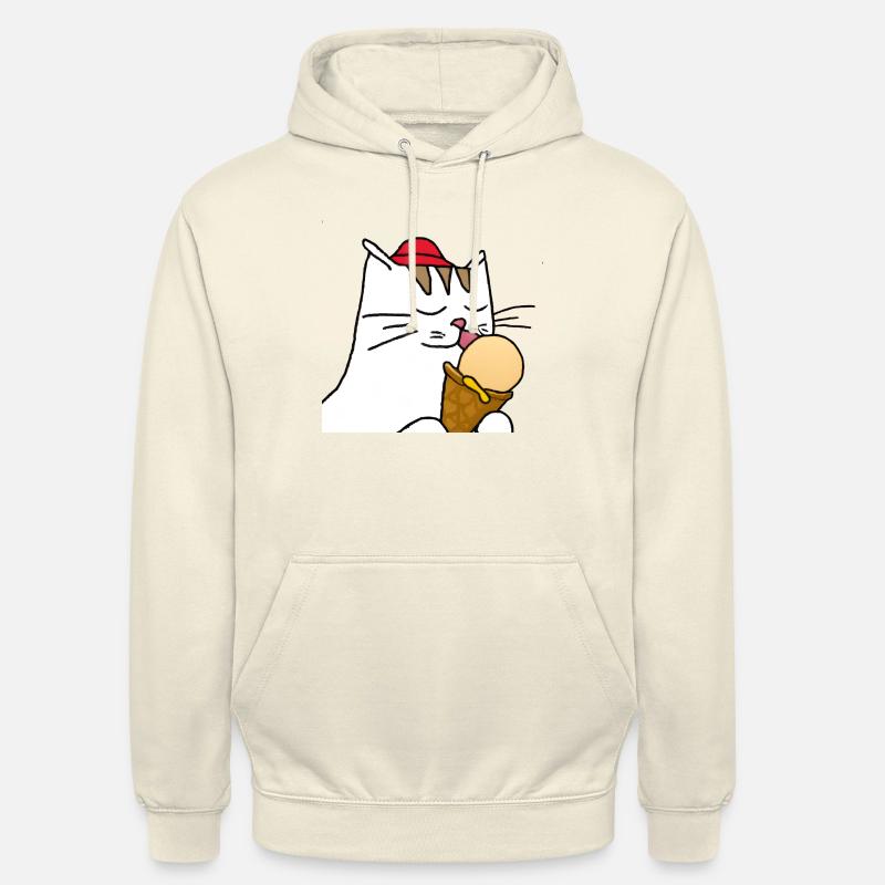 Chat avec crème glacée - Sweat-shirt à capuche unisexe - vanille