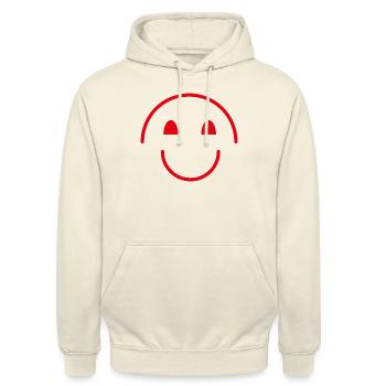 Smile-rot - Unisex Hoodie - Vanille-Milchshake - Vorne - Alina (178cm) & Michal (187cm)