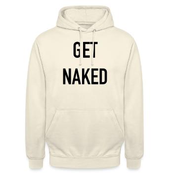 get naked black - Unisex Hoodie - Vanille-Milchshake - Vorne - Alina (178cm) & Michal (187cm)
