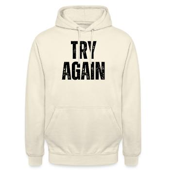 Réessayez Funny Gamer Gaming Citation Jeu vidéo - Sweat-shirt à capuche unisexe - vanille - Devant - Alina (178cm) & Michal (187cm)