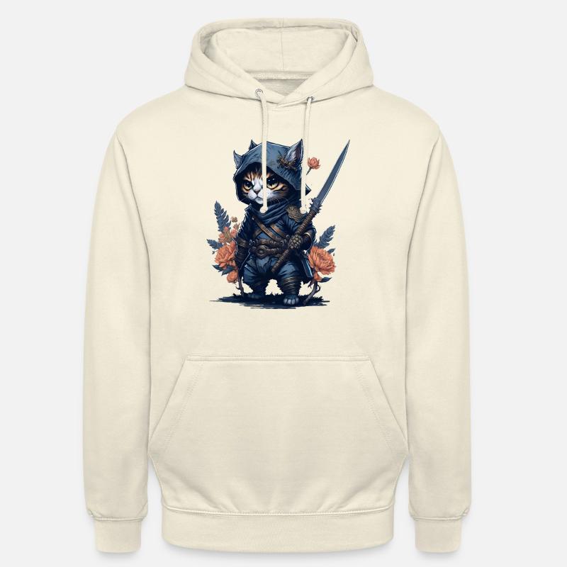 Préparez-vous à l’action avec le chat ninja - Sweat-shirt à capuche unisexe - vanille