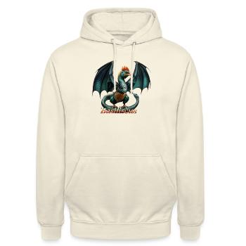 Böser Drache Basilisk - Unisex Hoodie - Vanille-Milchshake - Vorne - Alina (178cm) & Michal (187cm)