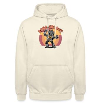 Œuvre d’art - Robo-groove ! Robot Danse Art Numérique - Sweat-shirt à capuche unisexe - vanille - Devant - Alina (178cm) & Michal (187cm)