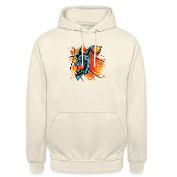 Dunk galactique : l’odyssée du basket-ball en apesanteur - Sweat-shirt à capuche unisexe - vanille - Devant - Alina (178cm) & Michal (187cm)