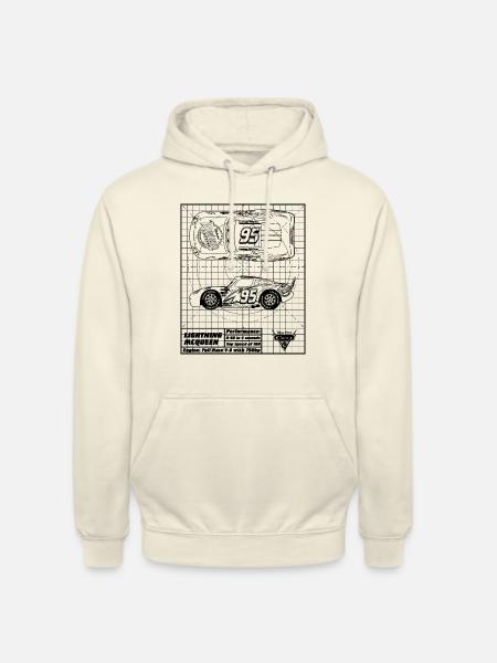 Cars Lightning McQueen Blueprint Schwarz - Unisex Hoodie - Vanille-Milchshake