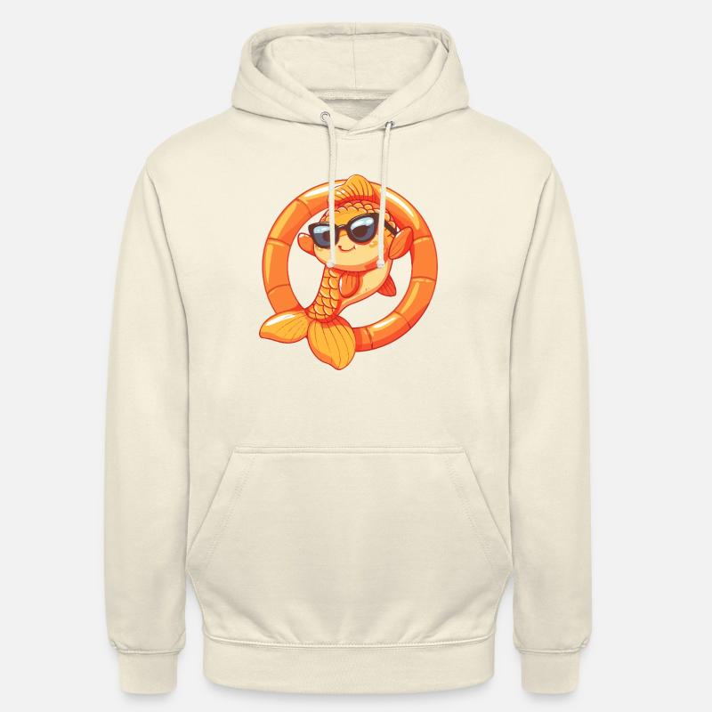 Poisson rouge Bande dessinée Cool - Sweat-shirt à capuche unisexe - vanille