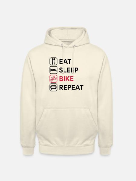 manger dormir répéter vélo - Sweat-shirt à capuche unisexe - vanille
