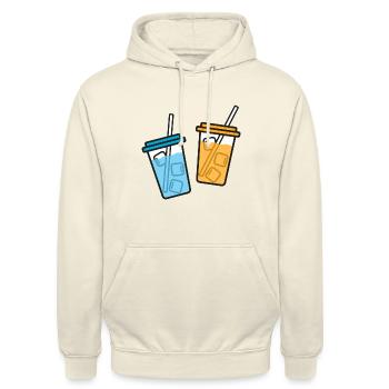 Idée cadeau de boissons d’été - Sweat-shirt à capuche unisexe - vanille - Devant - Alina (178cm) & Michal (187cm)