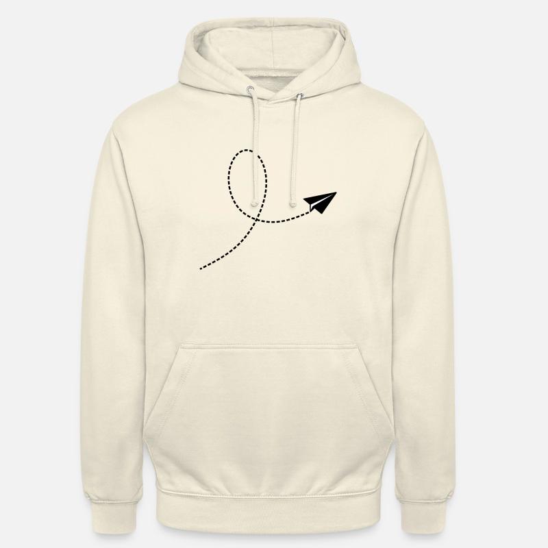 Papierflieger mit Flugbahn - Unisex Hoodie - Vanille-Milchshake