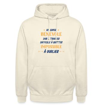 Un super bénévole - Sweat-shirt à capuche unisexe - vanille - Devant - Alina (178cm) & Michal (187cm)