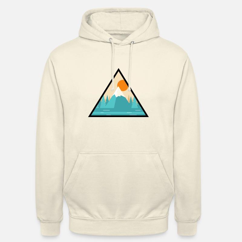 Mountains Nature Hiking Sunset triangular - Unisex Hoodie - vanilla