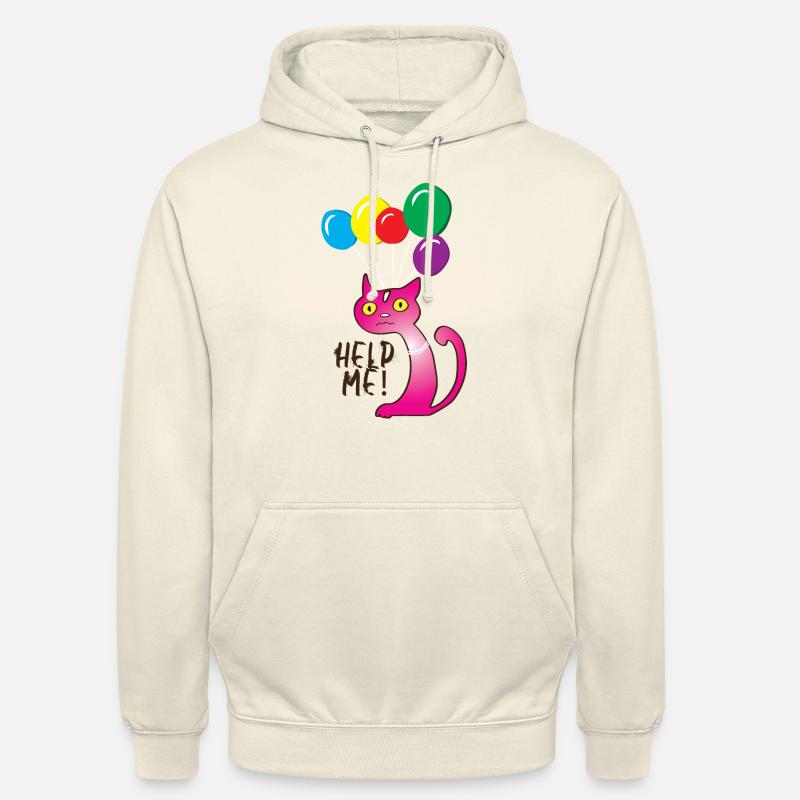 Chat Aidez-moi, Aidez-moi - Sweat-shirt à capuche unisexe - vanille