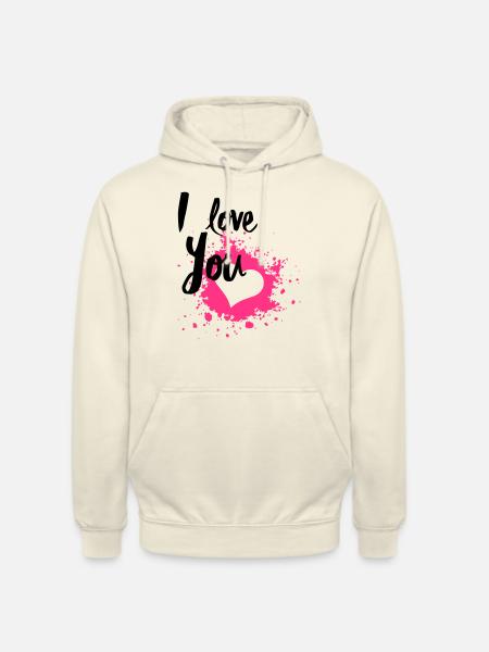 I Love You - Felpa con cappuccio unisex - milkshake