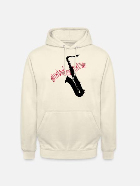 Saxofon / Noten - Unisex Hoodie - Vanille-Milchshake