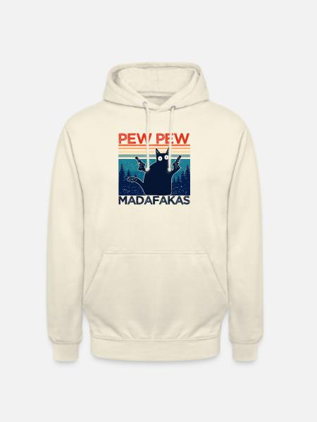 pew pew grappige katten grappige katten cadeau idee - Uniseks hoodie - vanille-milchshake