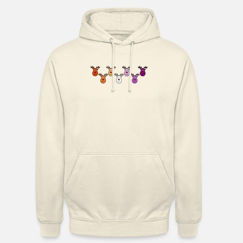 Renne lesbienne festive pour Noël - Sweat-shirt à capuche unisexe - vanille