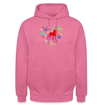 German Shorthaired Pointer Valentine Day Paw Print - Unisex Hoodie - pink - Front - Alina (178cm) & Michal (187cm)