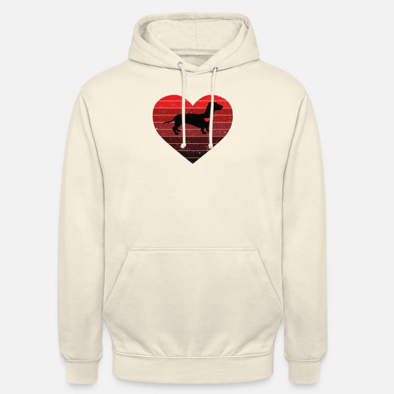 Dachshund Hearts Valentines Day Funny Dog Valentin - Sudadera con capucha unisex - batido de vainilla