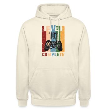 Level 10 Complete 10. Geburtstag 10 Jahre alt 2011 - Unisex Hoodie - Vanille-Milchshake - Vorne - Alina (178cm) & Michal (187cm)