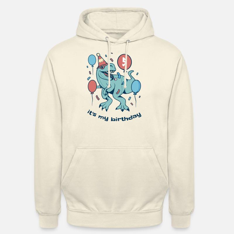 C’est mon anniversaire Dino - Sweat-shirt à capuche unisexe - vanille