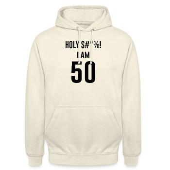 50. Geburtstag Geschenk lustige Sprüche - Unisex Hoodie - Vanille-Milchshake - Vorne - Alina (178cm) & Michal (187cm)