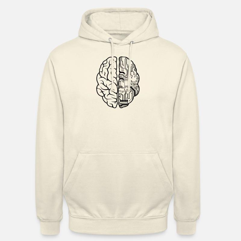 Programmer Coder - Computer Programming Brain Pun - Unisex Hoodie - vanilla