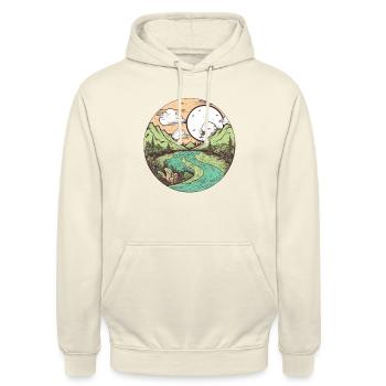 nature merveilleuse - Sweat-shirt à capuche unisexe - vanille - Devant - Alina (178cm) & Michal (187cm)