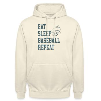 Eat Sleep Baseball Repeat Retro Sport - Unisex Hoodie - vanilla - Front - Alina (178cm) & Michal (187cm)